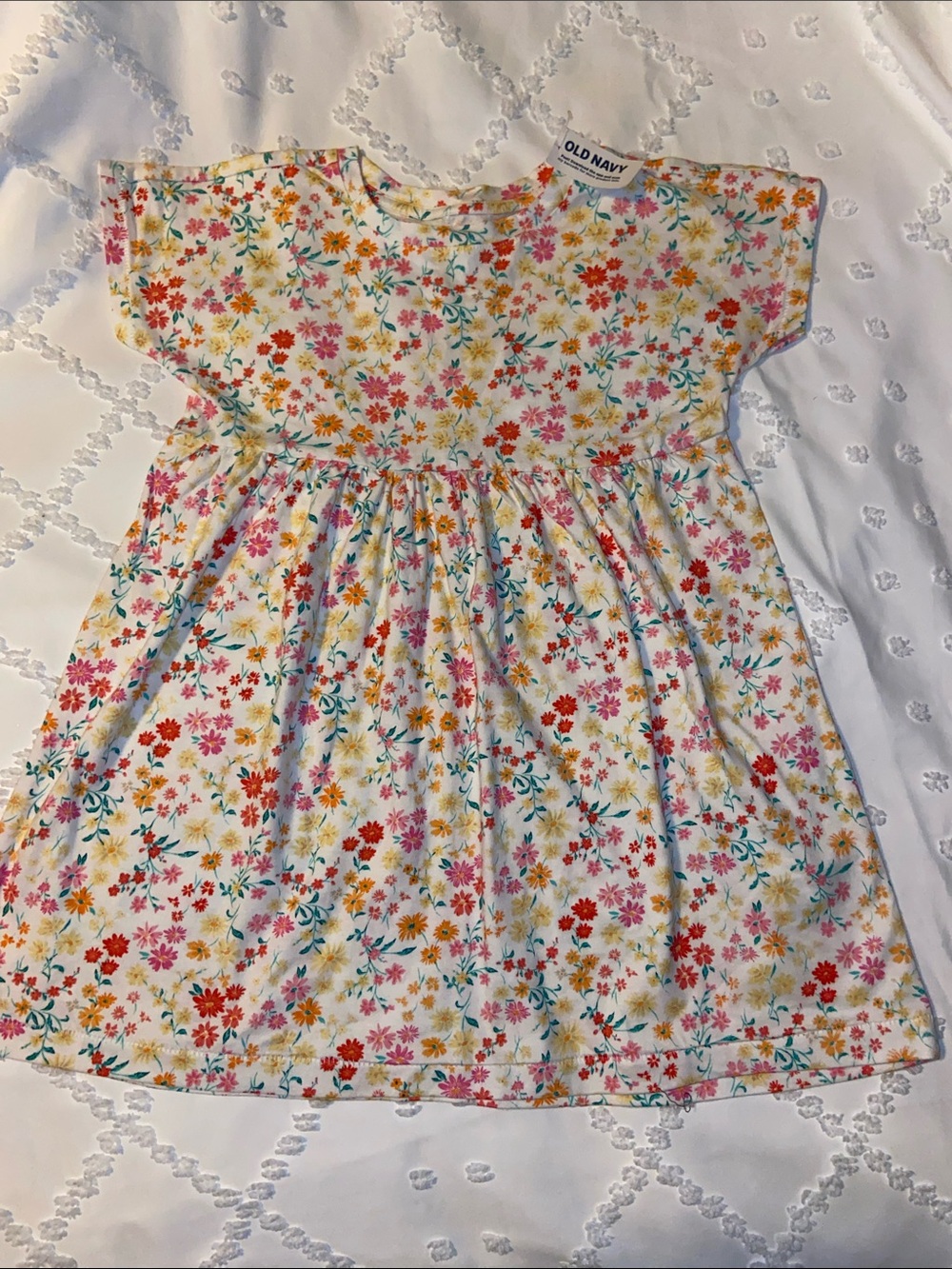 Old Navy Floral Cotton Short-Sleeve Girls Dress